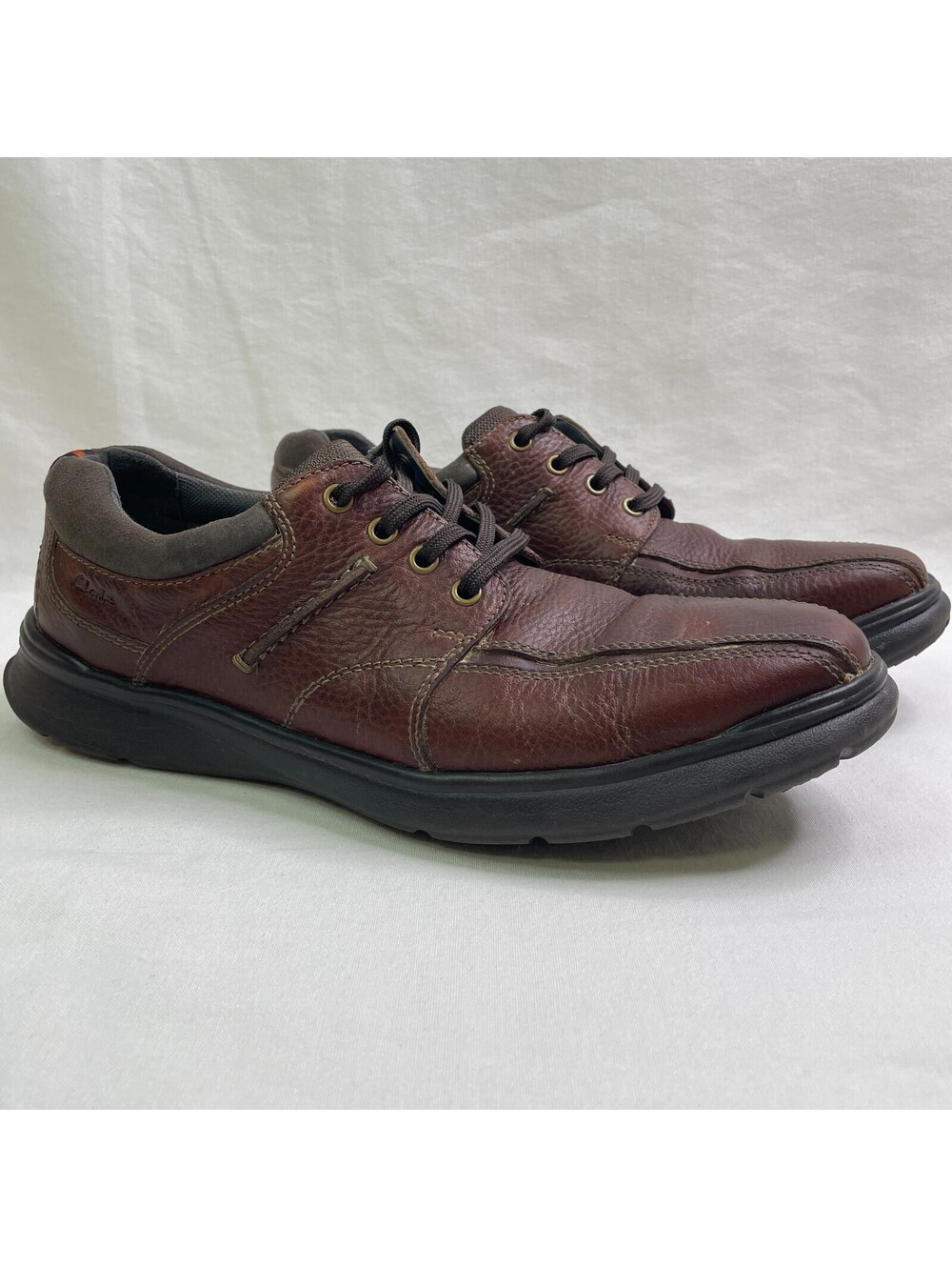 Men's Clarks Brown Leather Derby Oxford Shoes 21938 Size 12 US